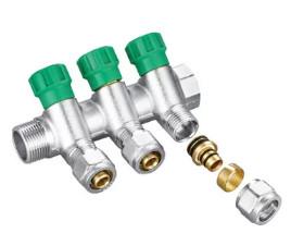 China 1/4'' Brass Garden Hose Manifold DIN 259 BS2779 with Plastic Handle​ for sale