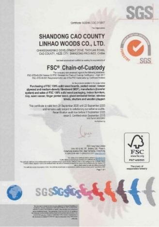 FSC - Shandong Cao County Linhao Woods Co., Ltd.