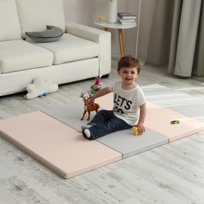 China Hot sale custom gray pink color foldable play mat childrens baby crawling mat for sale