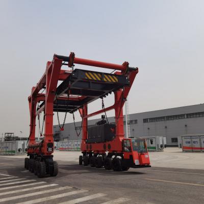 China industrielle 5km/H spreizen Fracht-Behälter Crane With Diesel Power des Fördermaschinen-LKW-80T zu verkaufen