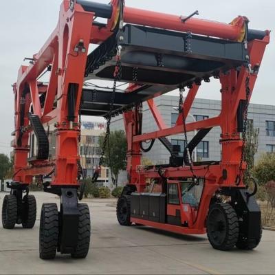 China Red Mobile 80T Straddle Container Lifter Truck For Oversize Load for sale