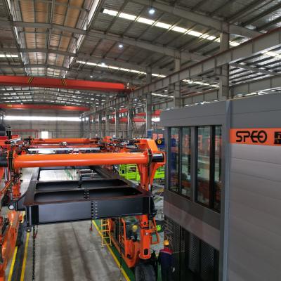 中国 SPEOの容器の持ち上がる車、鋼鉄工場のためのオレンジ左舷容器クレーン トラック 販売のため