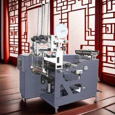 China Glueless 1.5 inch narrow web 13inch 330mm 2 4 spindle turret rewinders with score slitting station to slit paper tapes. for sale
