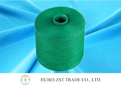 China Green Polyester Dyed Yarn 50 / 2 ,  Eco - Friendly Polyester Twisted Yarn Good Evenness for sale