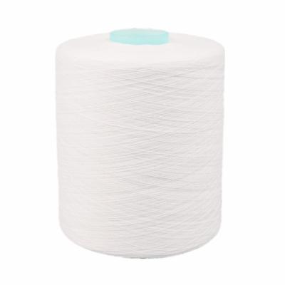 China Low Hygroscopic 40 / 3  Raw White Yarn , Recycled Spun Sewing Thread Yarn for sale