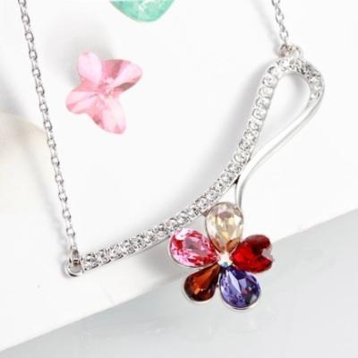 China 140208 Multicolored lotus floral necklace jewelry for musicians wholesale jewellery business jewellers australia online for sale