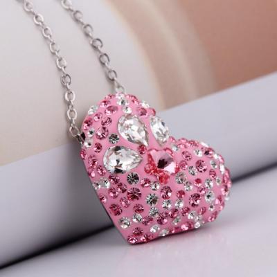 China 140245 Romantic Heart heart necklaces for couples online shopping of diamond jewellery wholesale gemstone silver jewelry for sale