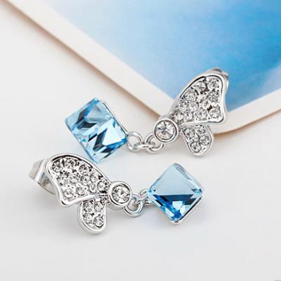 China 440234 Butterfly dance Earrings Aquamarine jewellery-best fashion jewelry wholesale-for european jewellery boutique for sale