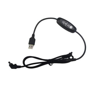 China Cable USB de tres velocidades negro Cable de CC Conector de tres engranajes Cable USB en venta