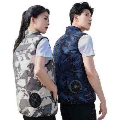 China Wearable 2 Fans Air Conditioned Cooling Vest Soft Light Camouflage for sale