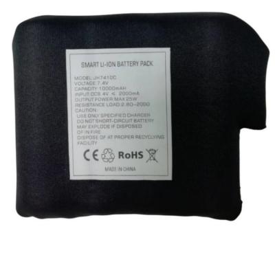 China Black Diving Clothes Wrapped 7.4 V 10000mah Battery 21700 2S2P For Heated Coat for sale