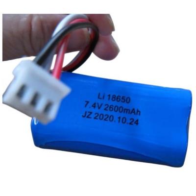 China 7.4V 2600mAh 18650 Cell Battery Pack With 3 Leads And 3-Pin Contact For Pos Machine for sale
