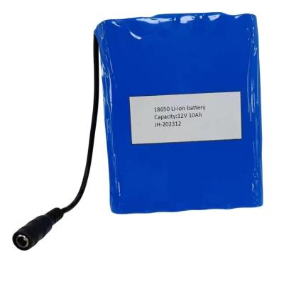 China Flat Battery Pack 12V 10Ah 18650 Lithium Batterie 3s4p With DC Female Plug For PVC Heating Pad for sale