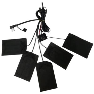 China Ropa de mantas almohadillas de calefacción 5pcs cada uno 7x11cm 5 en uno 5V USB almohadilla de calefacción para chaleco en venta