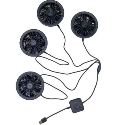 China Summer Cooling Jacket Fan With 4way Cables / One Power Cable Connect 4 Fans for sale