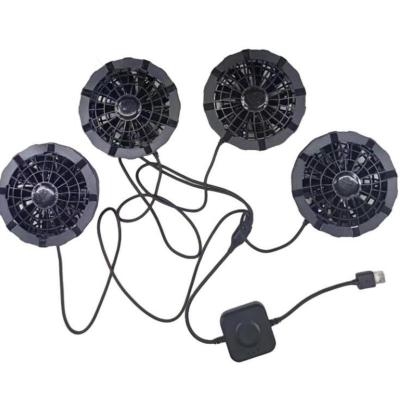 China Fan 4pcs Keep Inside Clothes Cooling Jacket Fan With Four-Way Controlled Wire for sale