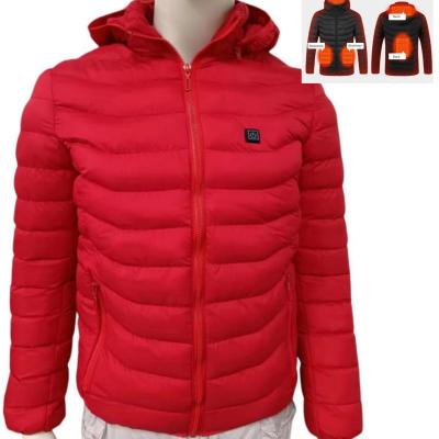 China 4 Heating Zones Electric Heated Jacket hoodie S Red men and women for sale