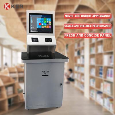 China Built-In Rfid Reader Capacitive Touch Screen Library Multifunction Self Service Kiosk for sale