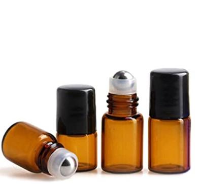China Glass Oil Bottles For Essential Oils,2ml(5/8Dram) Amber Glass Roller Bottles With Stainless Steel Roller Balls Empty Gl for sale