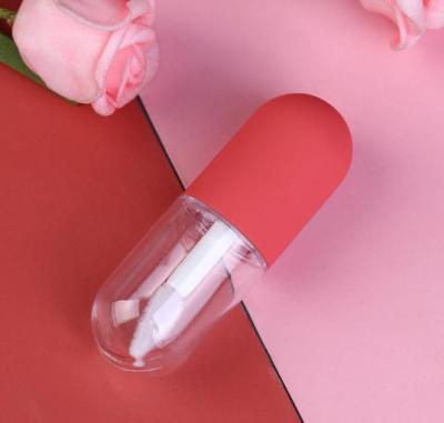 China Stock Empty Mini Cute Pill  shaped 4.5-5ml  lipgloss tubes capsule lipstick tube for cosmetic for sale