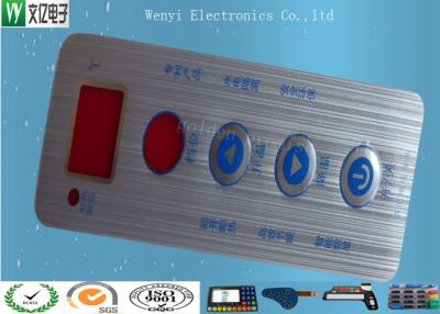 China Cojín rojo cubierto panel táctil impermeable del contacto de la plata de la ventana del interruptor de membrana en venta