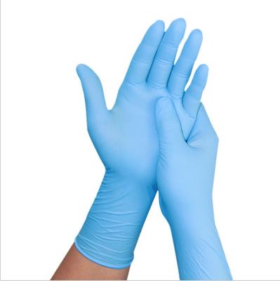 China AntiImpact Blue M 7g Disposable Nitrile Gloves Polycotton Knitted Non Medical for sale