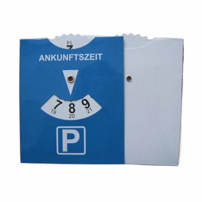 China Blue Car Universal Timer Clock Parking Disc with Arrival Time Display Item No. HM601 for sale