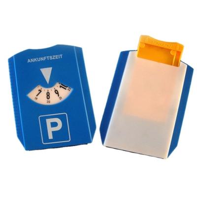 China Blue Universal Car Parking Disc Timer Clock Arrival Time Display Auto Spare Parts PS Parking Disk for sale