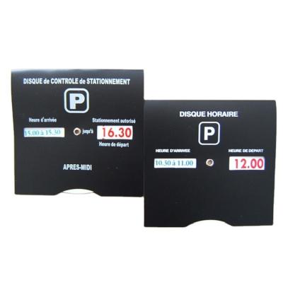 China HM3604 Automatic Timing Parking Timer with Customized Logo Printed Plastic Parking Disc for sale