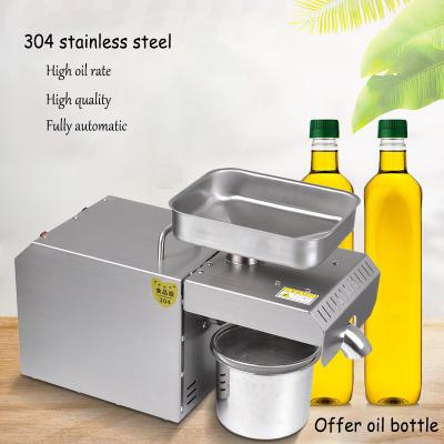 China Stainless Steel Casing Mini Oil Press Home Oil Expeller For Making Edible Oil for sale