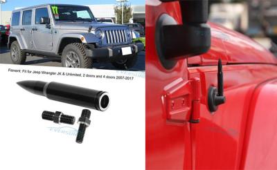 China Aluminum Alloy Car Spares Parts 80mm Aerials Antenna Fit For Jeep Wrangler JK for sale