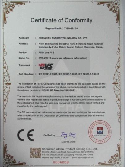 CE - Shenzhen Bvsion Technology Co., Ltd.