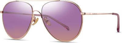 China Pilot Women Sunglasses Metal Frames Pink Mirror Lens Color for sale
