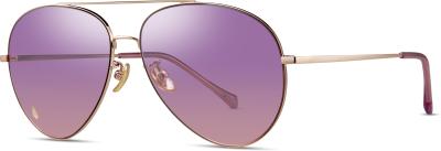 China Metal Non Polarised Women Sunglasses Pink Mirror Lens Color for sale