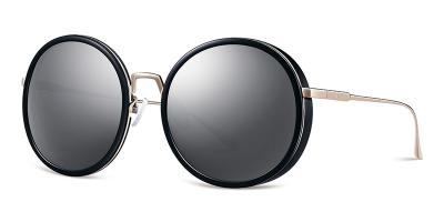 China Women Scratch Resistant Sunglasses , Grey Blue Plastic Sunglasses Metal Temples for sale