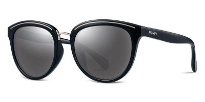 China TAC Plastic Colored Sunglasses , Black Brown Plastic Aviator Sunglasses Metal Frames for sale
