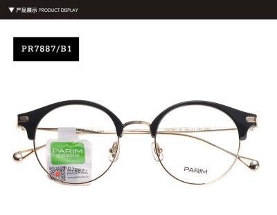 China Ultra Light Eyeglass Frames , Half Plastic Eyeglass Frames Round 48 21 145 for sale