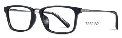 China 53MM Lens Ultra Light Eyeglass Frames Metal Temple Eyeglasses Square Frames for sale