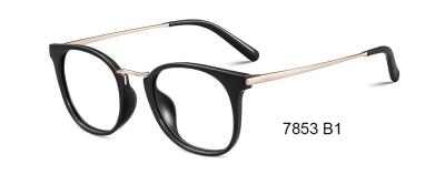 China Plastic Flexible Optical Glasses Frames Metal Temple Square Eyeglasses Frames for sale