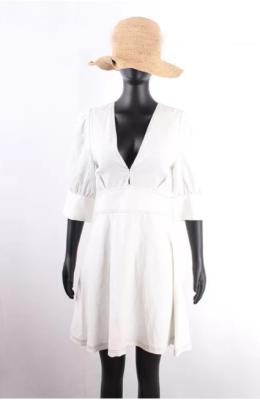 Chine Tissu de toile de 75% Lyocell par la robe blanche de toile du yard 25% Tencel à vendre