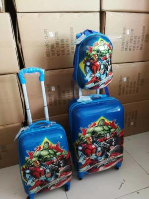 China Detachable Strap Kids Cartoon Luggage Suitcases Durable Blue Color for sale