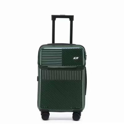 China Practical Multiscene Leather Cabin Bag , Zippered Leather Suitcase With Wheels for sale