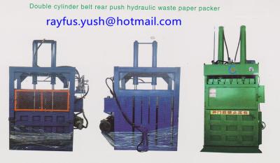 China Dual Cylinder Hydraulic Baler Machine Push Out For Waste Carton Box Corrugated Cardboard for sale