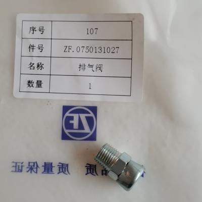 China Loader Accessories Transmission Pressure Reducing Valve Exhaust Plug For Gear Box 0750131027 Exhaust Valve for sale