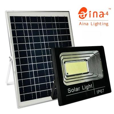 China High Brightness Solar Floodlight Led 208pcs Super Large Solar Panel Remote Control 100w for sale