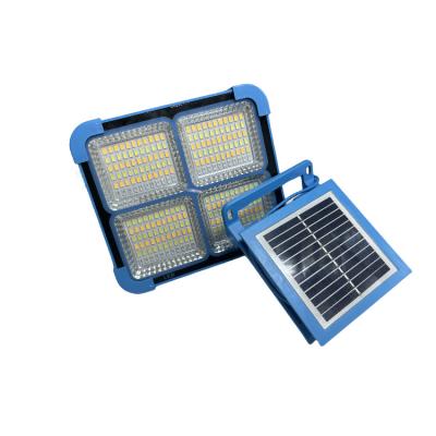 China 100w Integrated Solar Panel Emergency Flood Light Long Cables 6000mah Battery for sale