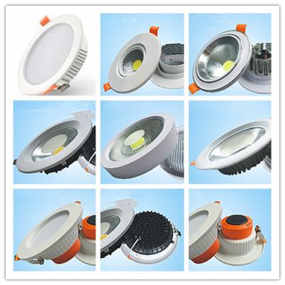 China 5w - 50w Indoor Bathroom Led Downlights Led Cob Ceiling Light Aluminum Lamp Body Material for sale