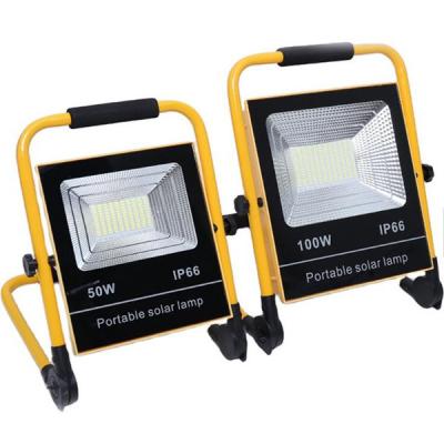 China Hand Hold Portable Solar Floodlight with USB Connector for Emergency Lighting for sale