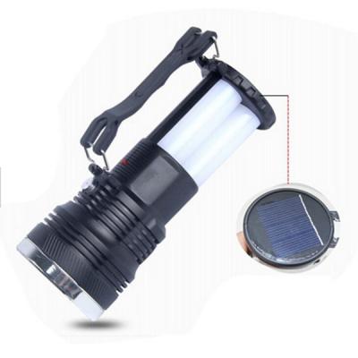 China SMD2835 tocha conduzida solar recarregável da lanterna elétrica da bateria Ip55 impermeável para a barraca à venda