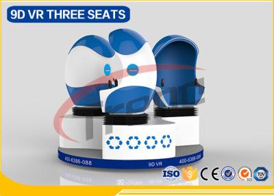 China O ovo da cápsula de espaço deu forma ao simulador três Seat de 9D VR com vidros do QG VR à venda